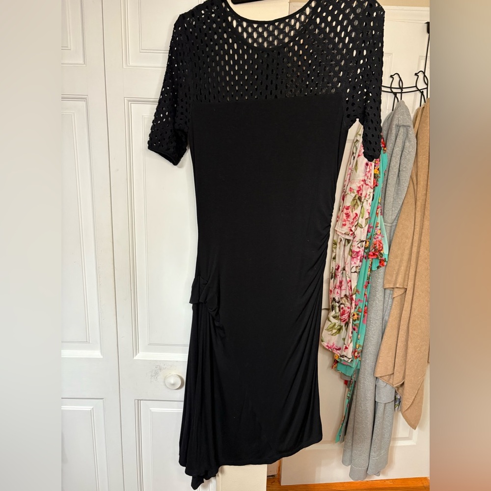 Weston Wear Black Crochet Detail Dress